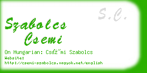 szabolcs csemi business card